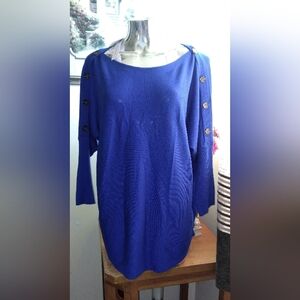Mellisa Paige Blue Sweater Top NWT